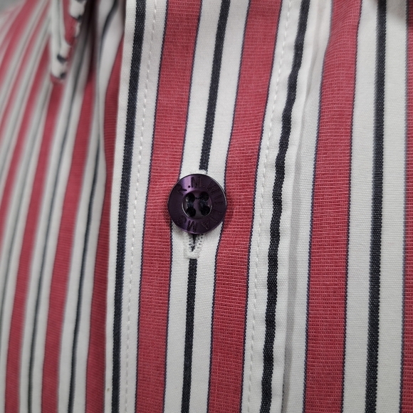 R.M. Williams Men's Button Down Striped Classic Fit Roll Tab Sleeves Logo Medium - Picture 12 of 12